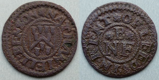 Leeds, Nathaniell Benson farthing token